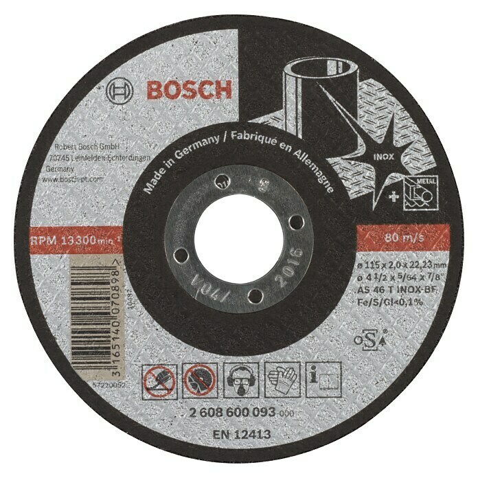 Bosch Professional Doorslijpschijf (Schijfdiameter: 115 mm, Dikte plaat: 2 mm) | BAUHAUS