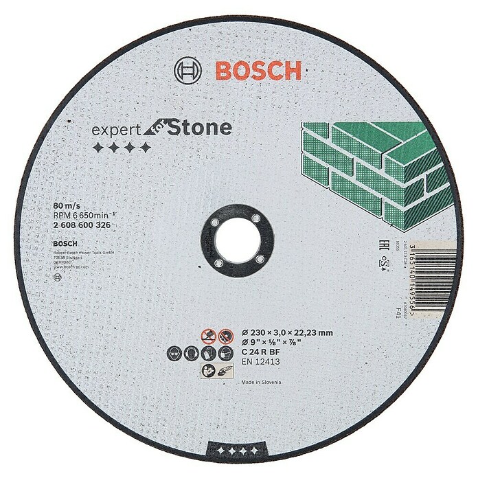 Bosch Professional Rezni disk Standard for Stone  (Promjer rezne ploče: 230 mm, Debljina plohe: 3 mm, Ravni oblik) | BAUHAUS