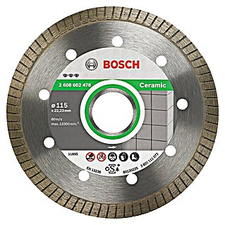 Bosch Diamant-Trennscheibe Best for Ceramic Extra Clean Turbo (Durchmesser: 115 mm, Bohrung: 22,23 mm, Geeignet für: Porzellan)