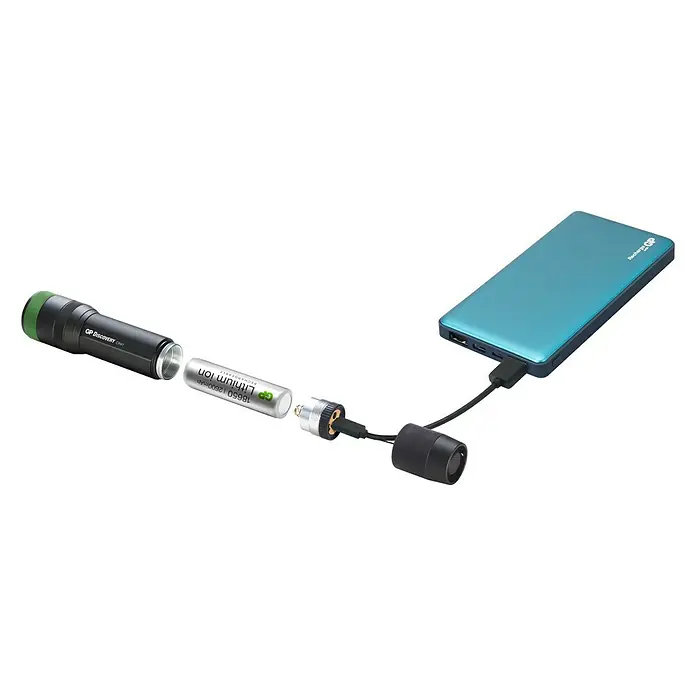 GP Taschenlampe CR41 - 30 lm - 650 lm - GP Discovery CR1 Taschenlampe mit Lithium-Ionen-Akku und Powerbank. Eine vielseitige Beleuchtungslösung für den täglichen Gebrauch.