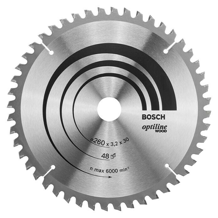 Bosch Kreissägeblatt (Durchmesser: 260 mm, Bohrung: 30 mm, Anzahl Zähne: 48 Zähne)