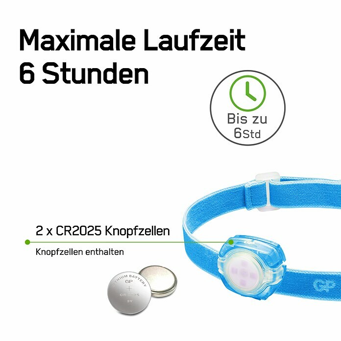 GP Stirnlampe CH31 (Blau, Batteriebetrieben, LED, 40 lm, Kunststoff) | BAUHAUS