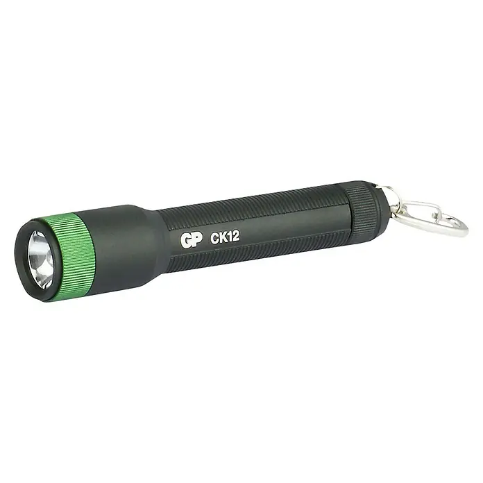 GP Taschenlampe CK12 - 20 lm, IPX4 - Abbildung einer GP CK12 LED-Taschenlampe. Kompakt, robust und mit einem praktischen Schlüsselanhänger für den täglichen Gebrauch.