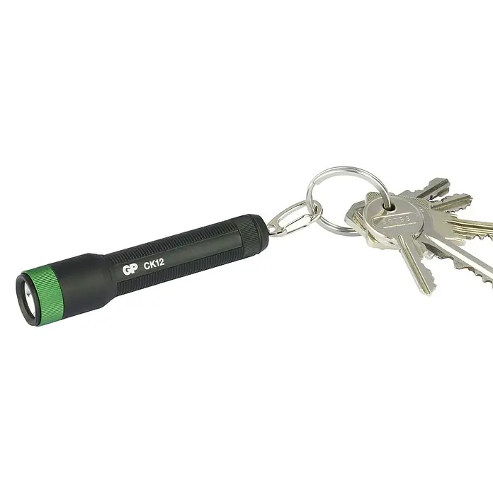 GP Taschenlampe CK12 - 20 lm, IPX4 - Ein GP CK12 Mini-LED-Schlüsselanhänger mit einem Schlüsselbund, ideal für unterwegs. Die handliche, leichte Lampe ist perfekt für den Alltag.