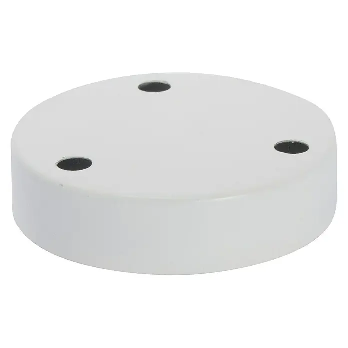 Chacon Baldaquín de lámpara metálico - Metal, Blanco, Número de cables: 3 ud. - Florón de techo redondo blanco con tres orificios para un montaje seguro. Ideal para lámparas y otras instalaciones de techo.