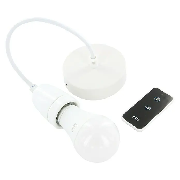 Chacon Casquillo cerámico - Cerámica, Blanco, 1 ud. - Una lámpara DIO blanca con control remoto, ideal para crear ambiente en cualquier habitación. Fácil de instalar y de usar.