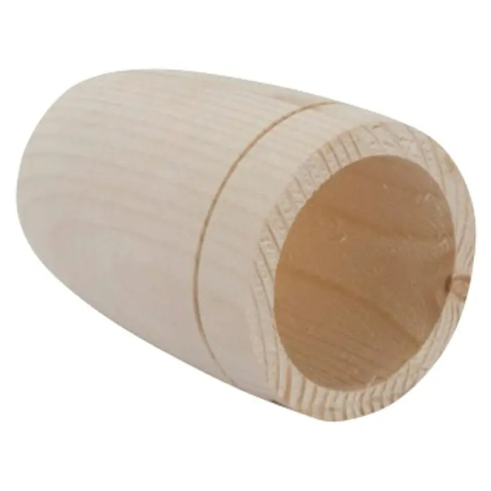 Chacon Casquillo Madera - Madera, Marrón, 1 ud. - Un cilindro de madera sin terminar con un hueco cilíndrico, perfecto para proyectos de artesanía y aplicaciones creativas.