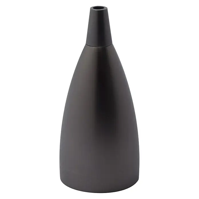Chacon Casquillo metálico - Metal, Negro, 1 ud. - Elegante portalámparas gris oscuro para luces colgantes. Su diseño moderno es ideal sobre mesas de comedor o en áreas de estar.
