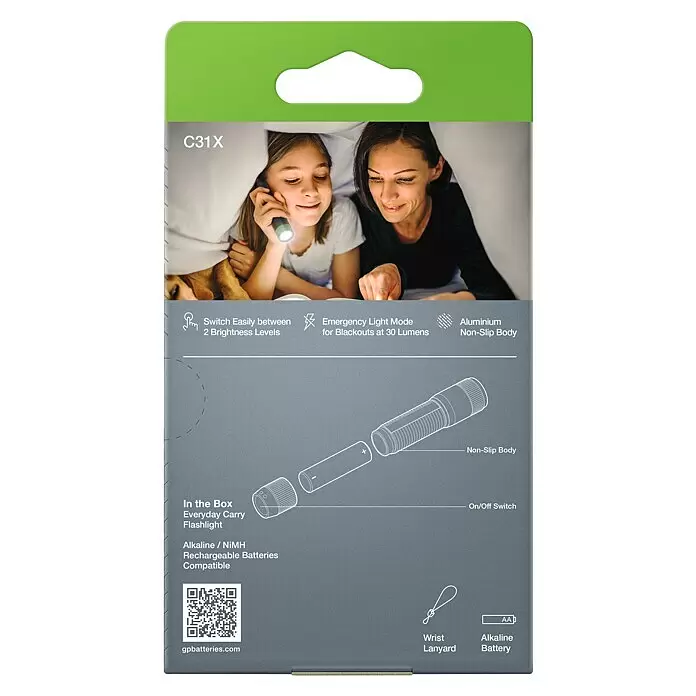 GP Taschenlampe C31X - 100 lm, IPX4 - Rückansicht