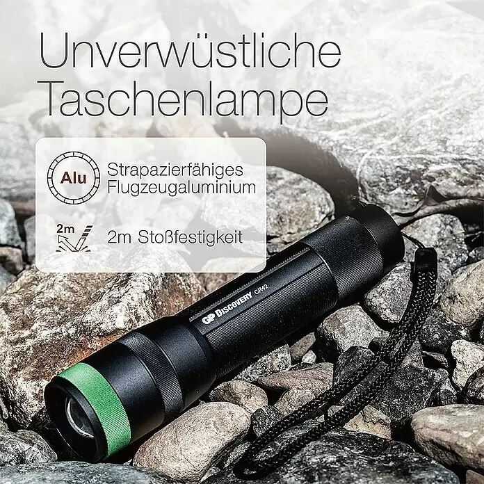 GP Taschenlampe CR42 - 40 lm - 1.000 lm, IPX7 - Informationsansicht