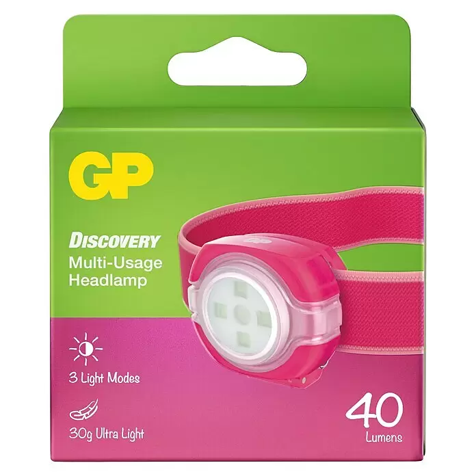 GP Stirnlampe CH31 - 40 lm, Lila - Vorderansicht