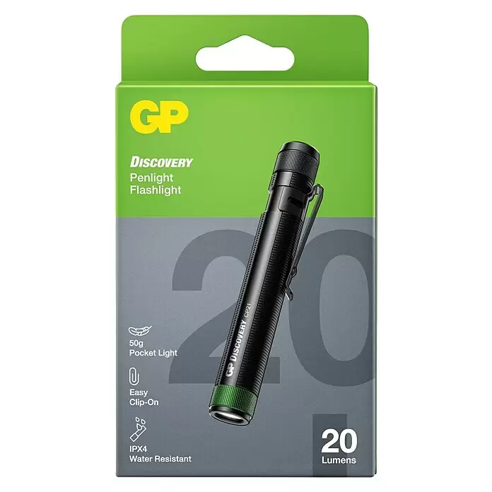 GP Taschenlampe CP21 - 20 lm, IPX4 - Vorderansicht