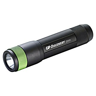 GP LED-Taschenlampe C31X (Batteriebetrieben, Schwarz/Grün, 100 lm)