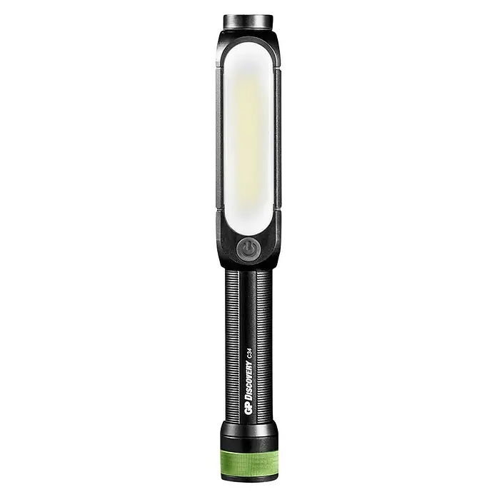 GP Taschenlampe C34 - 85 lm - 550 lm, IPX4 - Das GP Discovery C34 LED-Arbeitslicht bietet eine helle, längliche LED-Leuchte und einen praktischen Griff für vielseitige Beleuchtungslösungen.