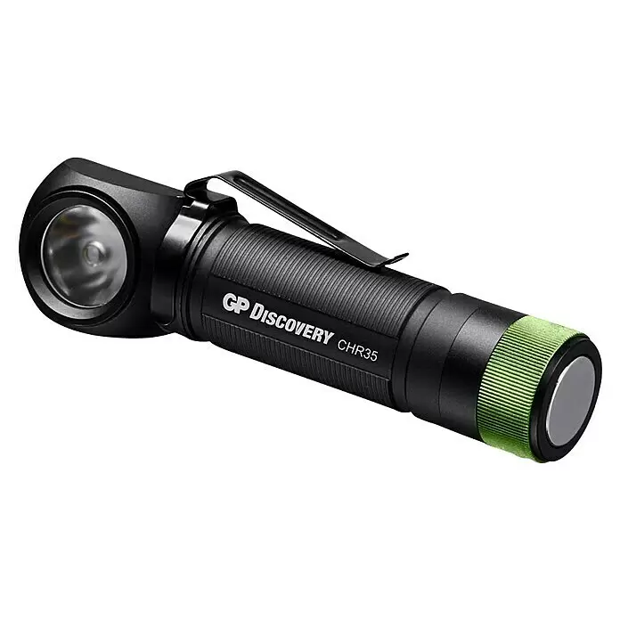 GP Stirnlampe /Taschenlampe CH35 - 15 lm - 600 lm, IPX4 - Diagonale Ansicht
