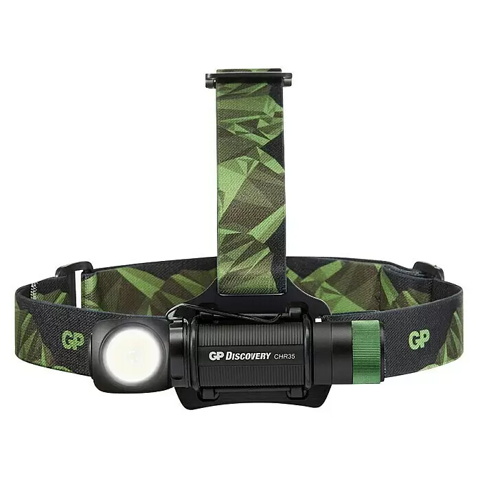 GP Stirnlampe /Taschenlampe CH35 - 15 lm - 600 lm, IPX4 - Vorderansicht