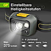 GP Stirnlampe CHW54 (Grau/gelb, Batteriebetrieben, LED, 34 lm - 375 lm, Kunststoff) | BAUHAUS