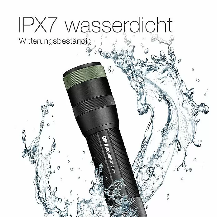 GP Taschenlampe CR42 - 40 lm - 1.000 lm, IPX7 - Informationsansicht