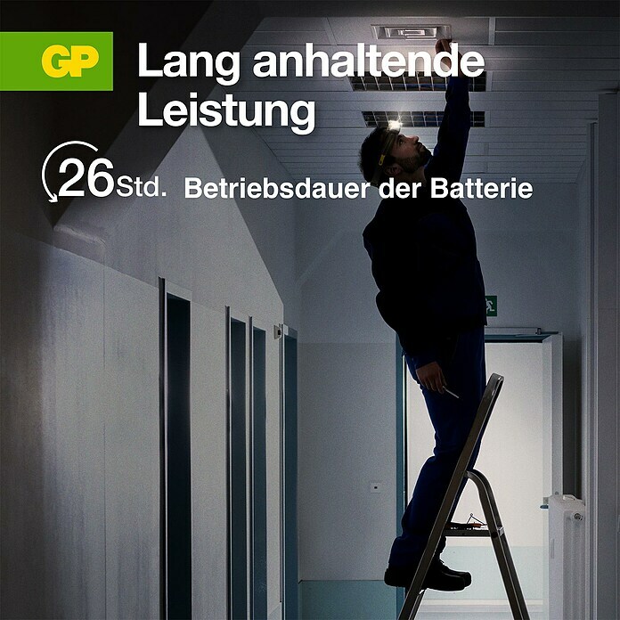 GP Stirnlampe CHW54 (Grau/gelb, Batteriebetrieben, LED, 34 lm - 375 lm, Kunststoff) | BAUHAUS