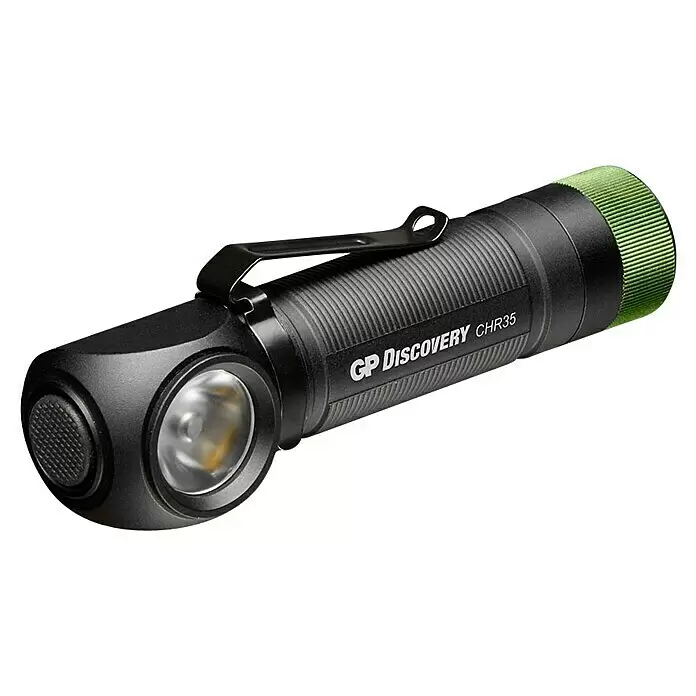 GP Stirnlampe /Taschenlampe CH35 - 15 lm - 600 lm, IPX4 - Diagonale Ansicht