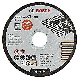 Bosch Professional Trennscheibe Standard for Inox Rapido (Durchmesser Scheibe: 115 mm, Stärke Scheibe: 1 mm)