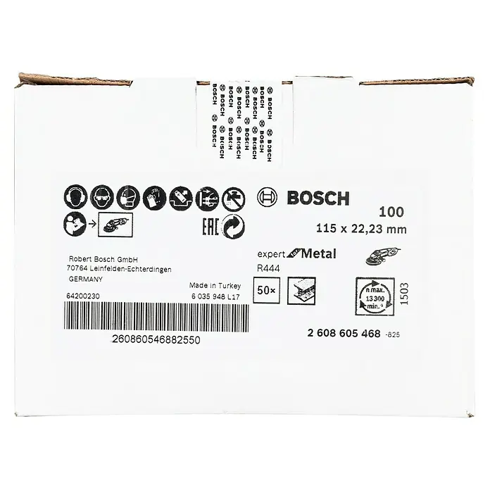 Bosch Fiberscheiben R444 Expert for Metal - Durchmesser Scheibe: 115 mm, Körnung: 100, 1 Stk. - Bosch Expert Metall 100 Trennscheibe, 115 x 22,23 mm, für präzise Metallschnitte, ideal für den professionellen Einsatz.