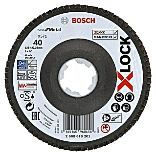 Bosch Trennscheibe Best for Metal X-Lock (Geeignet für: Metall, Durchmesser Scheibe: 125 mm, Körnung: 40, 1 Stk.)