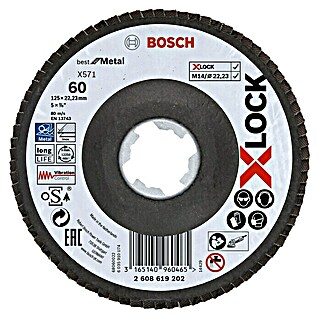 Bosch Trennscheibe Best for Metal X-Lock (Geeignet für: Metall, Durchmesser Scheibe: 125 mm, Körnung: 60, 1 Stk.)