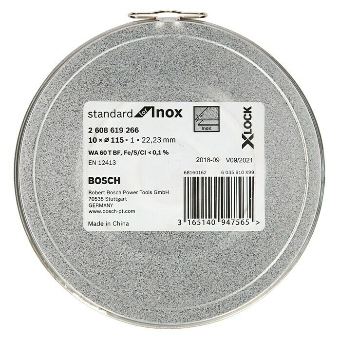 Bosch Professional X-Lock Trennscheibe (Durchmesser Scheibe: 115 mm, Stärke Scheibe: 1 mm, Geeignet für: Edelstahl)