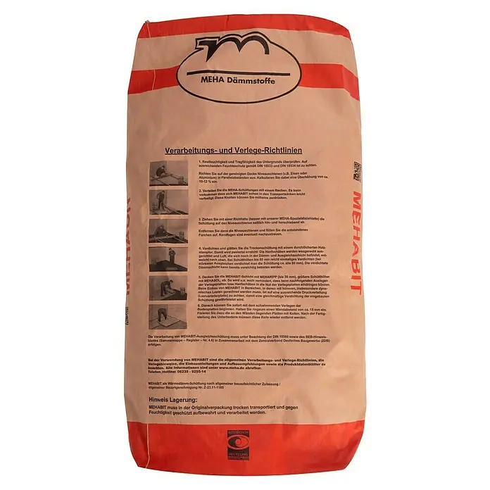 Meha Ausgleichsschüttung Mehabit - 100 l - Sack MEHABIT Dämmstoffe mit Verarbeitungs- und Verlege-Richtlinien.