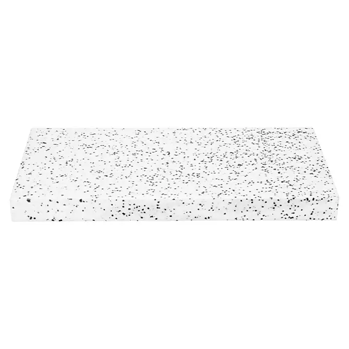 Mehrzweckdämmplatte WI/DI 040 - Stärke: 60 mm, Expandiertes Polystyrol (EPS), Wärmeleitstufe: 040 - Nahaufnahme einer weißen Arbeitsplatte mit kleinen schwarzen Sprenkeln, ideal für moderne Küchendesigns und stilvolle Interieurs.