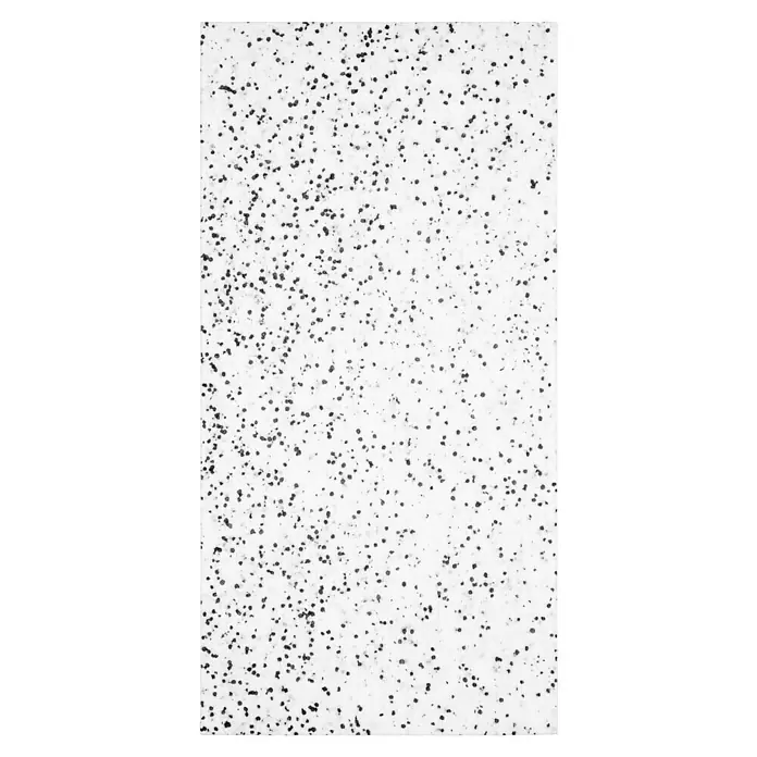 Mehrzweckdämmplatte DEO/WAB 040 - Stärke: 15 mm, Expandiertes Polystyrol (EPS), Wärmeleitstufe: 040 - Eine Nahaufnahme eines weißen Produkts mit vielen kleinen, dunklen Punkten, die unregelmäßig über die Oberfläche verteilt sind.