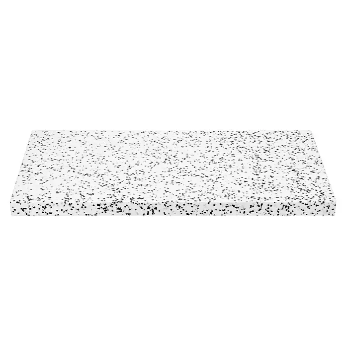 Mehrzweckdämmplatte WI/DI 040 - Stärke: 50 mm, Expandiertes Polystyrol (EPS), Wärmeleitstufe: 040 - Nahaufnahme einer weißen Küchentheke mit schwarzen Sprenkeln. Perfekt für moderne Küchendesigns und robuste Oberflächen.