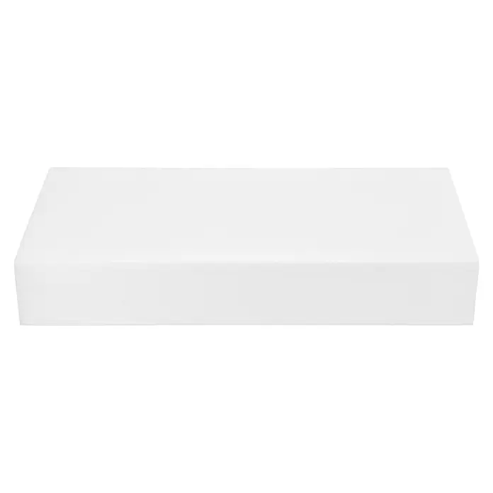WDVS-Dämmplatte 034 - Stärke: 160 mm, Expandiertes Polystyrol (EPS), 0,033 W/(mK) - Ein einfacher, weißer Schaumstoffblock. Ideal für Polsterarbeiten oder Bastelprojekte. Die schlichte Form bietet viele Einsatzmöglichkeiten.