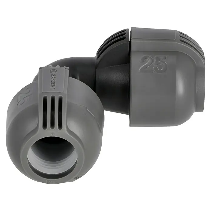 Gardena Sprinklersystem L-Stück - Durchmesser: 25 mm - Gardena Rohrverbinder 25 mm, ein Winkelstück für das Micro-Drip-System zur einfachen und sicheren Verbindung von Verlegerohren.