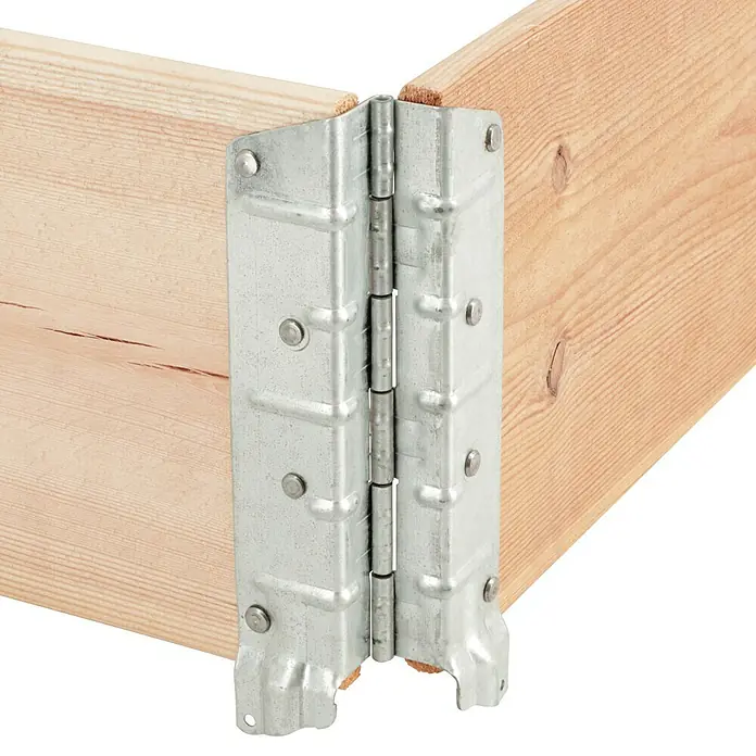 Gardol Hochbeetumrandung Palettenrahmen - L x B x H: 80 x 60 x 20 cm, Holz, Natur - Ein stabiles Eckverbindungsstück aus Metall mit Scharnier, das zwei Holzstücke sicher miteinander verbindet. Ideal für Möbelbau und Heimwerkerprojekte.