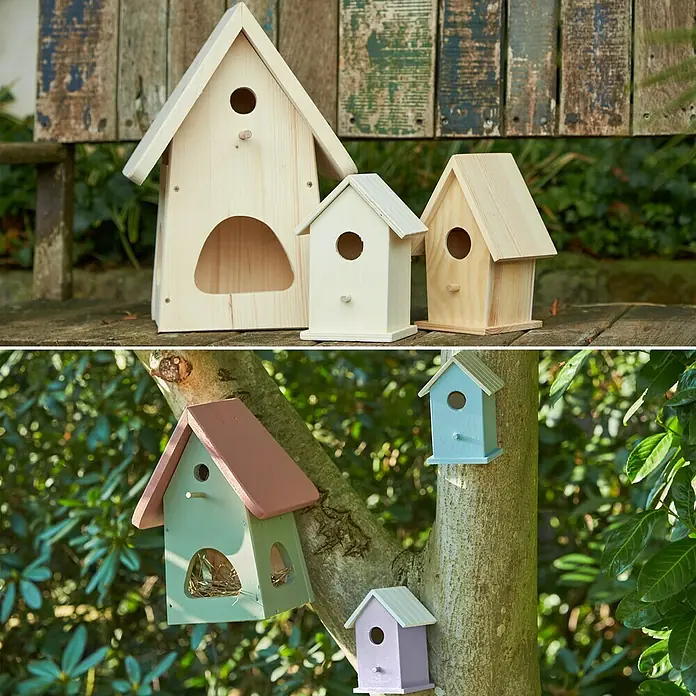 swingcolor Farblasur Universal-Gartenfarbe - 750 ml, Kirschblütenrosa, Seidenmatt - Verschiedene Größen und Stile von Vogelhäusern, darunter unlackierte und farbige Optionen.