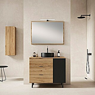 Mueble de lavabo Goa seno central (L x An x Al: 45 x 80 x 84 cm, Teka/Negro)
