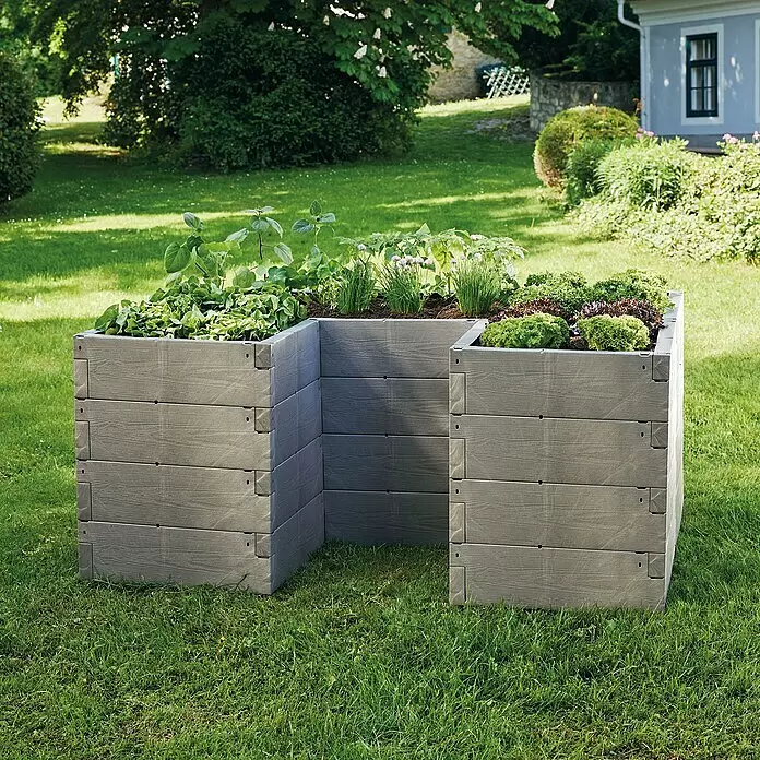 Juwel Hochbeet Timber Ergoline - 125 x 185 x 40 cm, Kunststoff, Nordic wood - Stimmungsaufnahme
