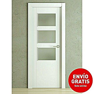 PortStylo Pack puerta acristalada Natal (62,5 x 203 cm, Izquierda, Blanco lacado, Maciza aligerada, Vidriera)