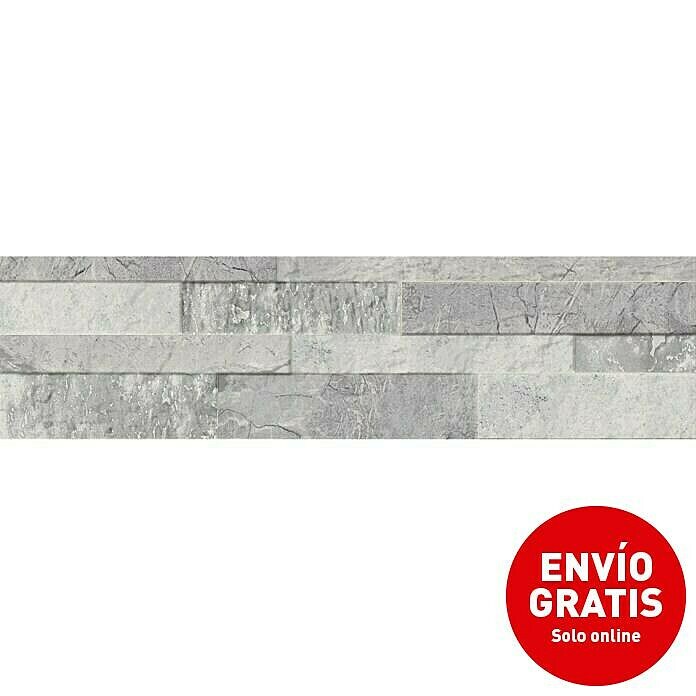 Revestimiento de pared Zion (15,3 x 58,9 cm, Gris, Efecto piedra)