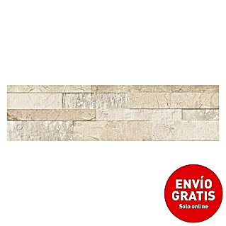 Revestimiento cerámico Zion (15,3 x 58,9 cm, Beige, Efecto piedra)
