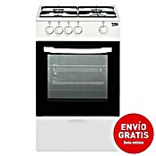 Beko Set de horno y zona de cocción CSG 42010 DWN (Horno: Puerta con vidrio doble, Zona de cocción: 4 zonas de cocción, Blanco/Negro)