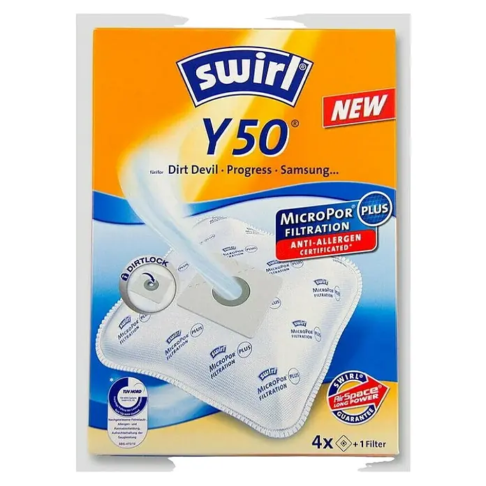 Swirl Y50 Sacchetto per la polvere Bianco Dirt Devil Progress