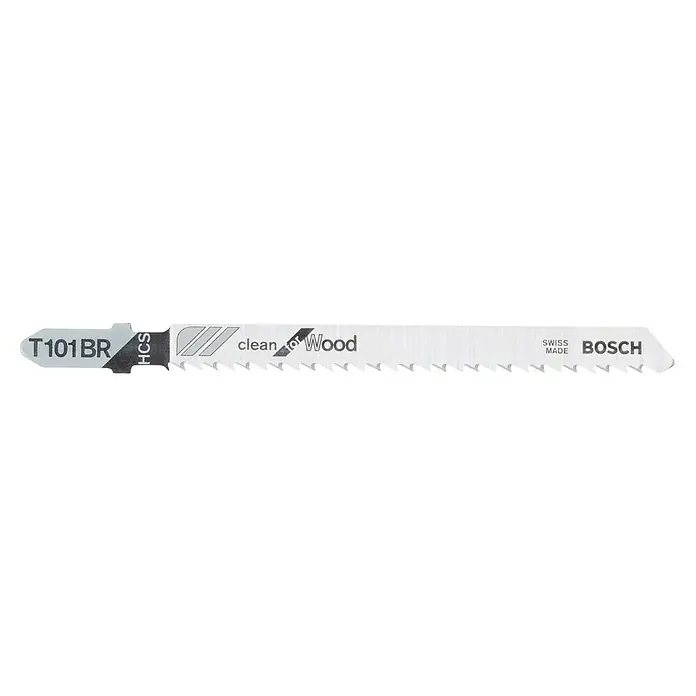 Bosch Hoja de sierra de calar T 101 BR - Madera / madera aglomerada, Vástago en T - Hoja de sierra de calar Bosch T101BR para cortes limpios en madera. Ideal para resultados precisos y sin astillas en diversos tipos de madera.