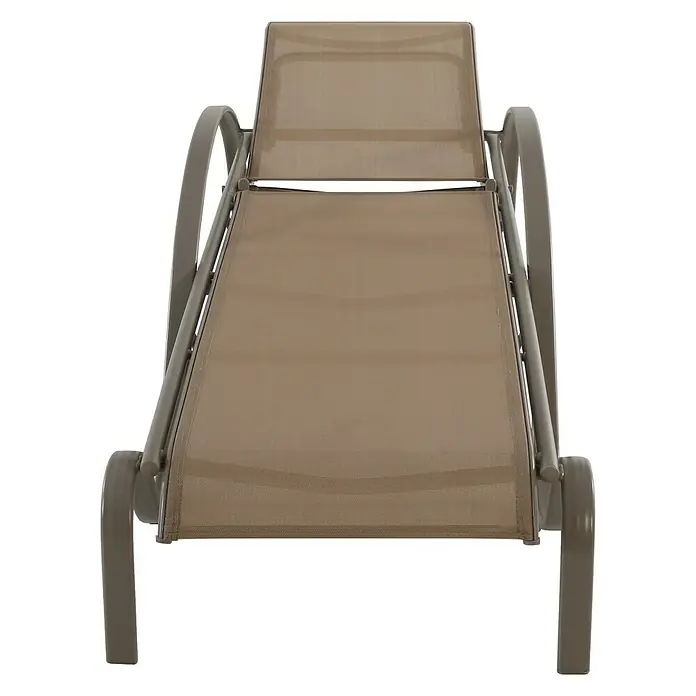 Sunfun Tumbona de jardín Ikara - 63 x 198 x 28 cm, Marrón, Acero, Respaldo regulable - Vista de una tumbona marrón para exteriores. Esta tumbona es ideal para relajarse en el jardín o en el patio.