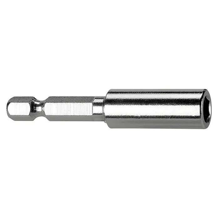 Bosch Portabits para herramientas eléctricas - Ø x L: 11 x 57 mm - Primer plano de un adaptador de puntas brillante, destacando su versatilidad y precisión para diversas tareas de atornillado.