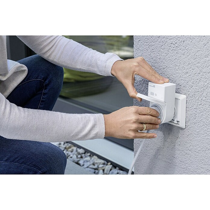 Schellenberg Smart Home Funksteckdose (Außen, Weiß)