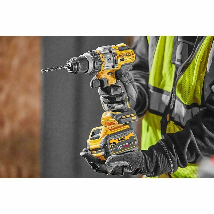 DeWalt Taladro atornillador percutor de batería DCD999T1 (18 V, 1 batería, 6 Ah, Número máx. de impactos: 38.250 /min) | BAUHAUS