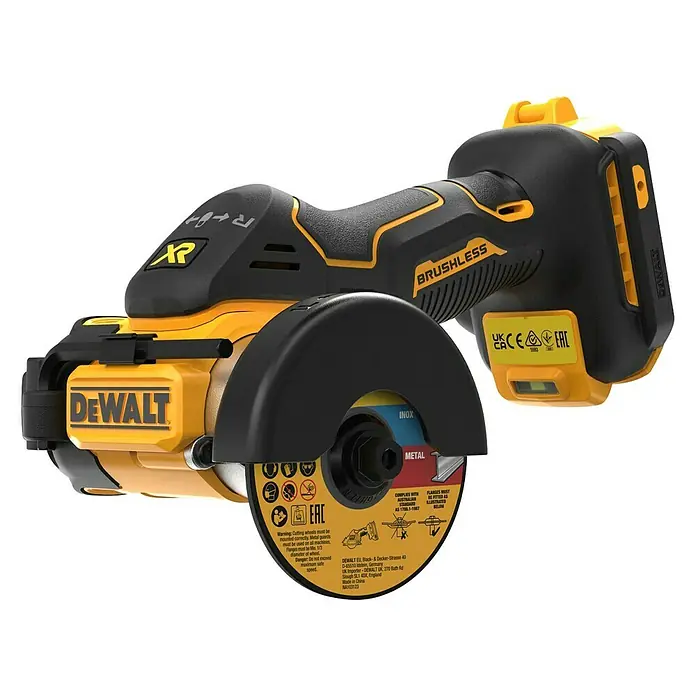 DeWalt XR 18V Amoladora angular de batería DCS438N - 18 V, Sin batería - La herramienta de corte inalámbrica Dewalt es una herramienta compacta e inalámbrica para cortar metal y otros materiales de forma rápida y precisa.